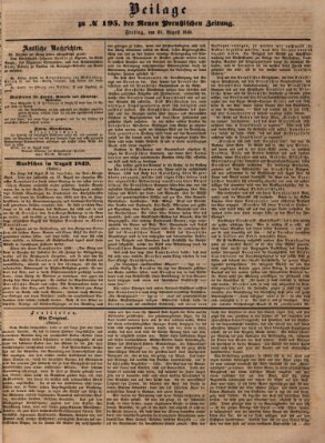 Neue preußische Zeitung Freitag 24. August 1849