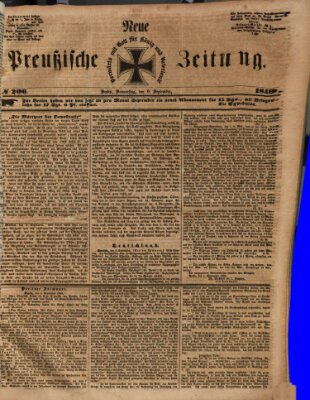 Neue preußische Zeitung Donnerstag 6. September 1849