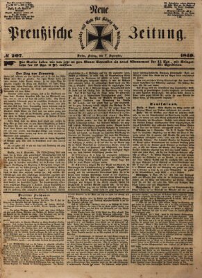 Neue preußische Zeitung Freitag 7. September 1849