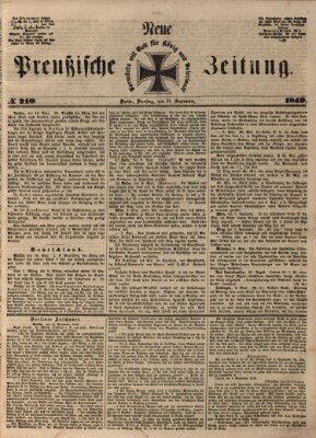 Neue preußische Zeitung Dienstag 11. September 1849