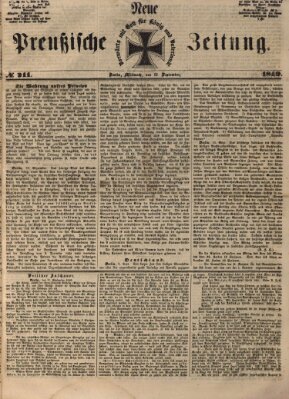 Neue preußische Zeitung Mittwoch 12. September 1849