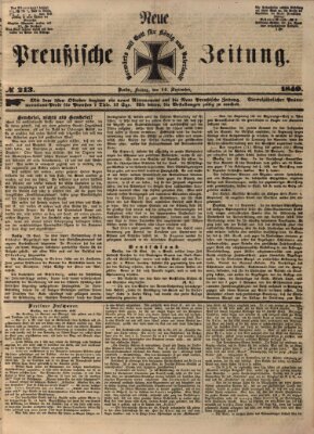 Neue preußische Zeitung Freitag 14. September 1849