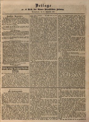 Neue preußische Zeitung Samstag 15. September 1849