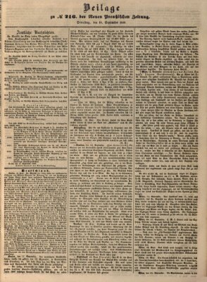 Neue preußische Zeitung Dienstag 18. September 1849