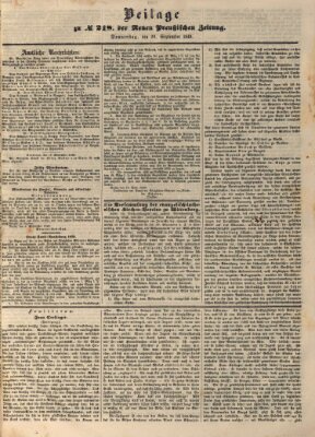 Neue preußische Zeitung Donnerstag 20. September 1849