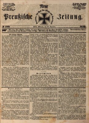 Neue preußische Zeitung Mittwoch 26. September 1849