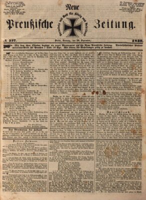 Neue preußische Zeitung Sonntag 30. September 1849