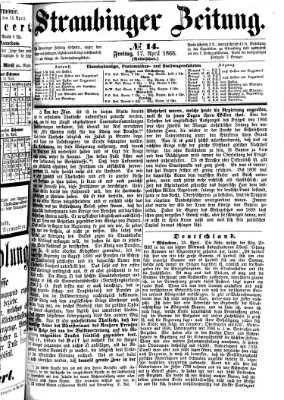 Straubinger Zeitung Freitag 17. April 1868