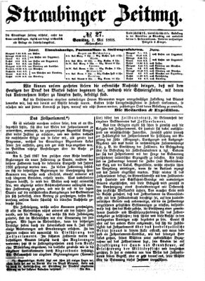 Straubinger Zeitung Samstag 2. Mai 1868