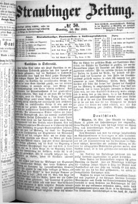 Straubinger Zeitung Samstag 30. Mai 1868