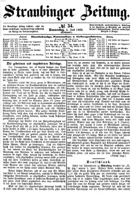 Straubinger Zeitung Donnerstag 4. Juni 1868