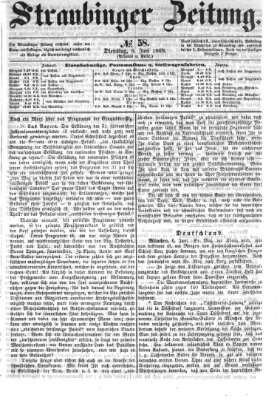 Straubinger Zeitung Dienstag 9. Juni 1868