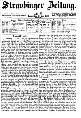 Straubinger Zeitung Donnerstag 18. Juni 1868