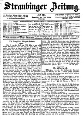 Straubinger Zeitung Samstag 18. Juli 1868