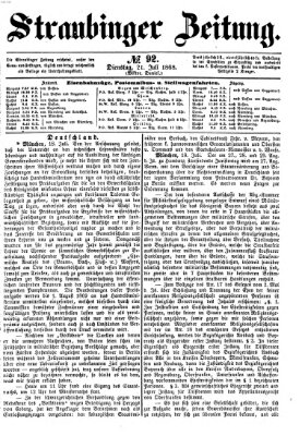 Straubinger Zeitung Dienstag 21. Juli 1868