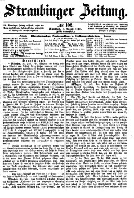 Straubinger Zeitung Samstag 1. August 1868