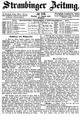 Straubinger Zeitung Freitag 14. August 1868