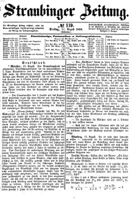 Straubinger Zeitung Freitag 21. August 1868