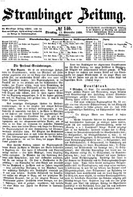 Straubinger Zeitung Dienstag 15. September 1868