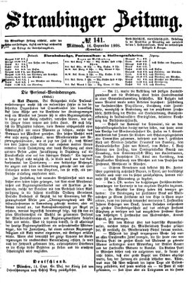 Straubinger Zeitung Mittwoch 16. September 1868