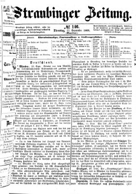 Straubinger Zeitung Dienstag 22. September 1868