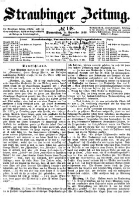 Straubinger Zeitung Donnerstag 24. September 1868