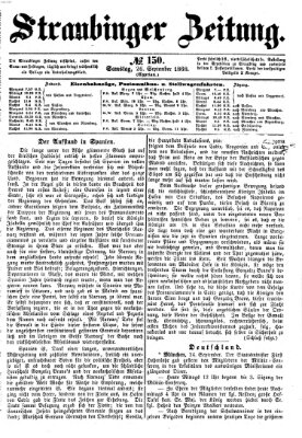 Straubinger Zeitung Samstag 26. September 1868