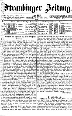 Straubinger Zeitung Mittwoch 18. November 1868