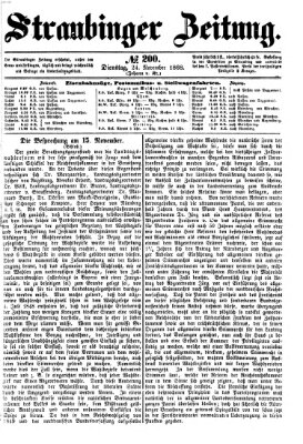 Straubinger Zeitung Dienstag 24. November 1868