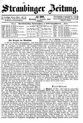 Straubinger Zeitung Dienstag 1. Dezember 1868