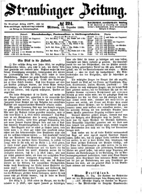 Straubinger Zeitung Mittwoch 23. Dezember 1868