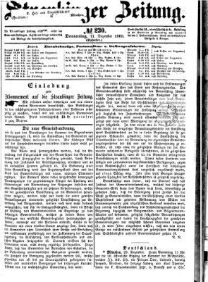 Straubinger Zeitung Donnerstag 31. Dezember 1868