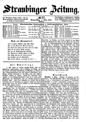 Straubinger Zeitung Donnerstag 4. März 1869