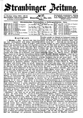 Straubinger Zeitung Donnerstag 11. März 1869