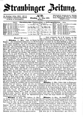 Straubinger Zeitung Dienstag 16. März 1869