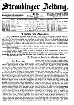 Straubinger Zeitung Freitag 19. März 1869