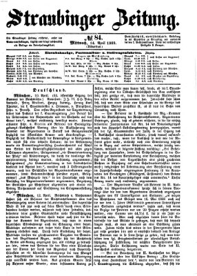 Straubinger Zeitung Mittwoch 14. April 1869