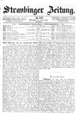 Straubinger Zeitung Dienstag 22. Juni 1869