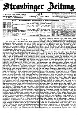 Straubinger Zeitung Dienstag 4. Januar 1870