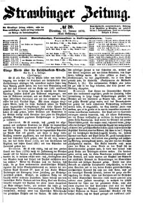 Straubinger Zeitung Dienstag 25. Januar 1870