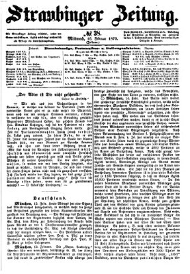 Straubinger Zeitung Mittwoch 16. Februar 1870