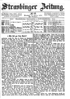 Straubinger Zeitung Dienstag 22. Februar 1870