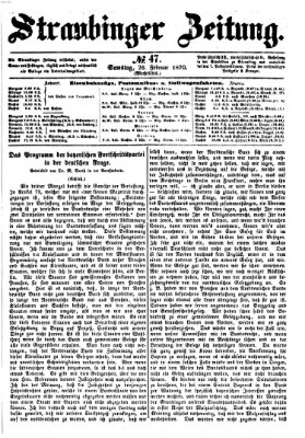 Straubinger Zeitung Samstag 26. Februar 1870