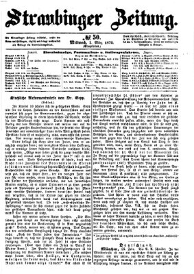 Straubinger Zeitung Mittwoch 2. März 1870