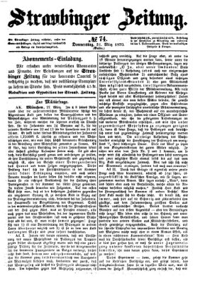 Straubinger Zeitung Donnerstag 31. März 1870