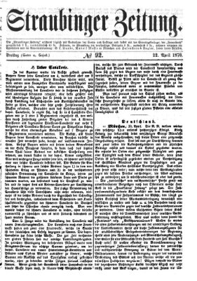 Straubinger Zeitung Freitag 22. April 1870