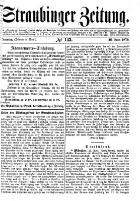 Straubinger Zeitung Sonntag 26. Juni 1870