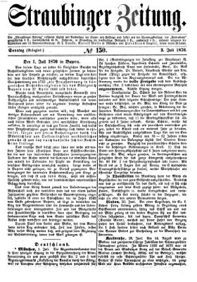 Straubinger Zeitung Sonntag 3. Juli 1870