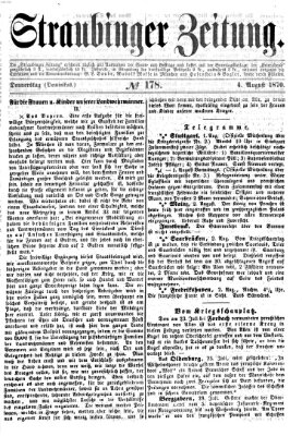 Straubinger Zeitung Donnerstag 4. August 1870