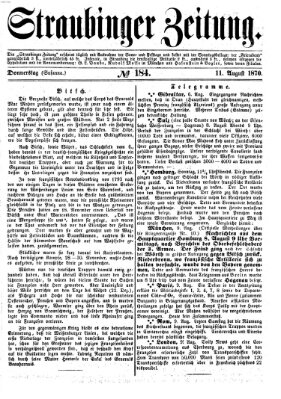 Straubinger Zeitung Donnerstag 11. August 1870